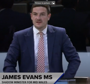 James Evans MS questioning the First Minister